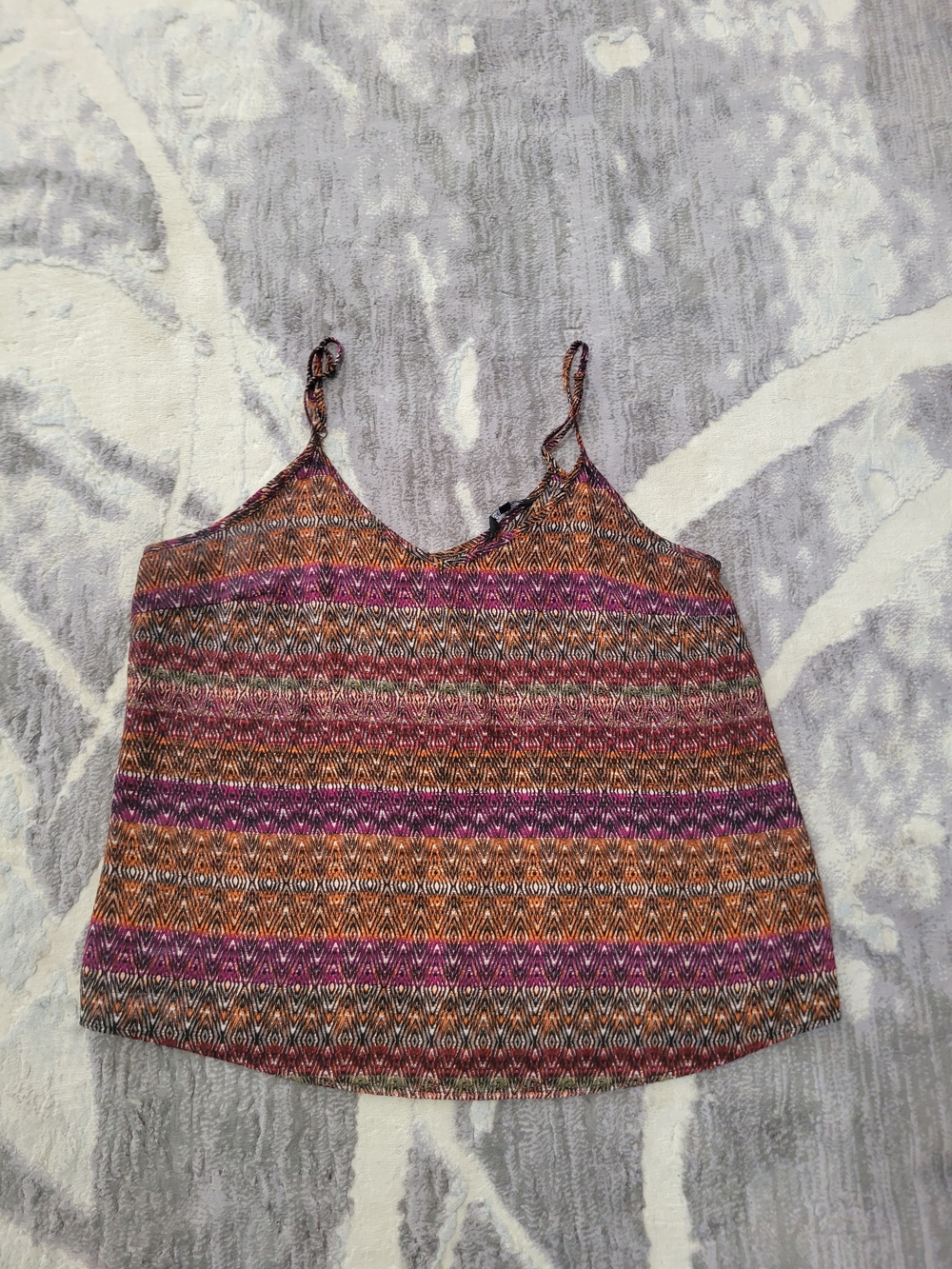 George Multicolor Striped Spaghetti-Strap Cami - Orange, Pink, Purple, Brown